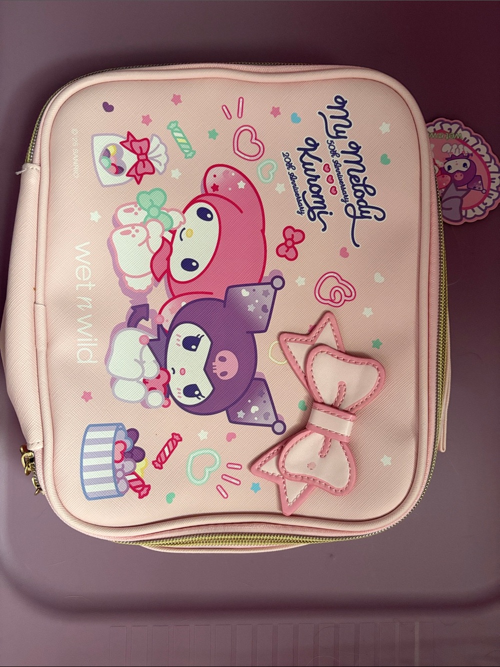 wet n wild Pink My Melody Kuromi Travel Cosmetic Bag